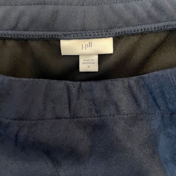 J. Jill Knee-Length Skirt in Brushed Suede - Navy Blue - Size M - Picture 3 of 7